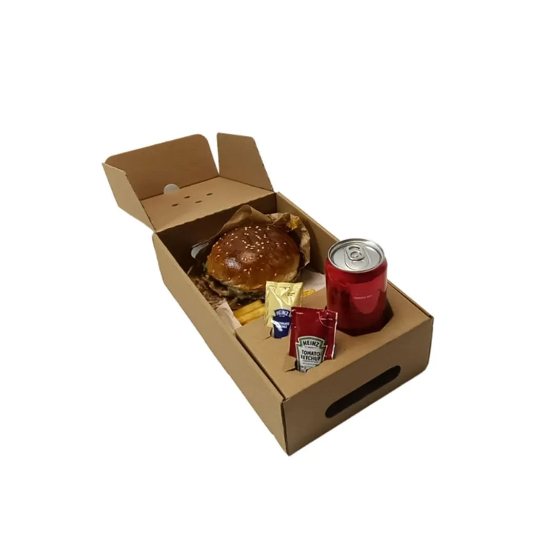 17x30x7,5 cm Kapalı Menü Kutusu – Esmer – 50'li Paket
