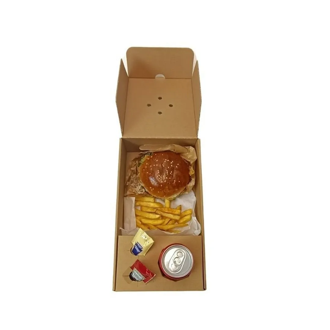 17x30x7,5 cm Kapalı Menü Kutusu – Esmer – 50'li Paket