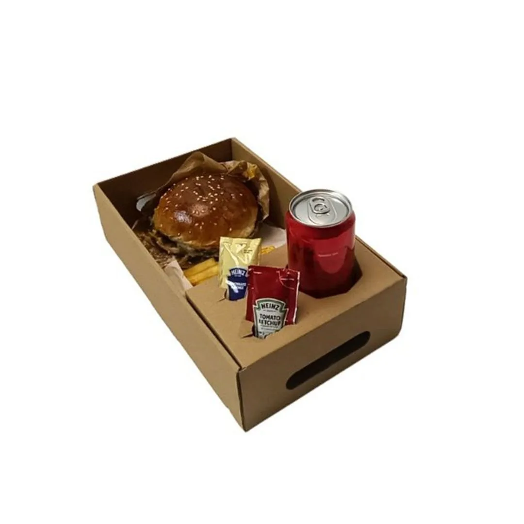17x30x7,5 cm Açık Menü Kutusu – Esmer – 50'li Paket