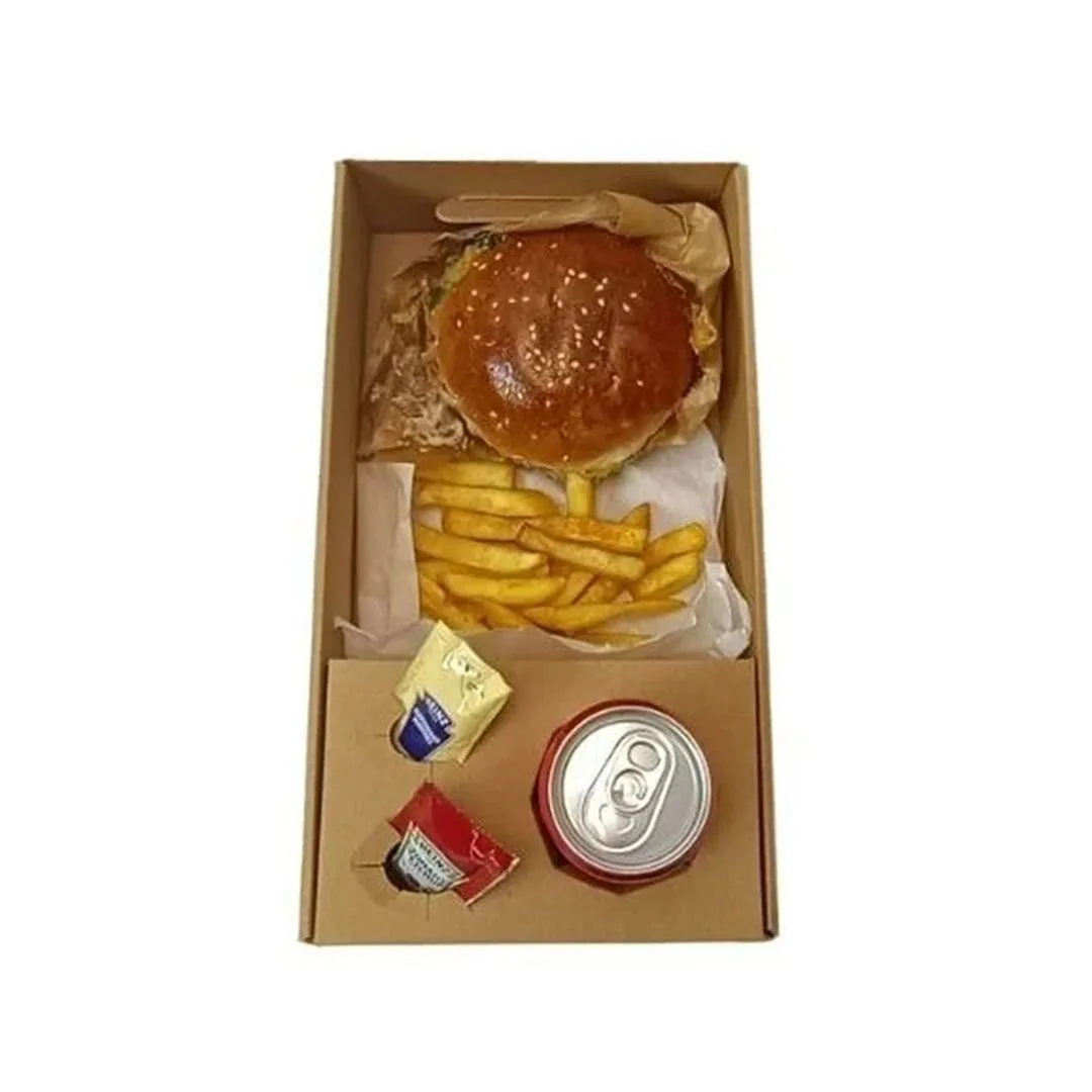 17x30x7,5 cm Açık Menü Kutusu – Esmer – 50'li Paket