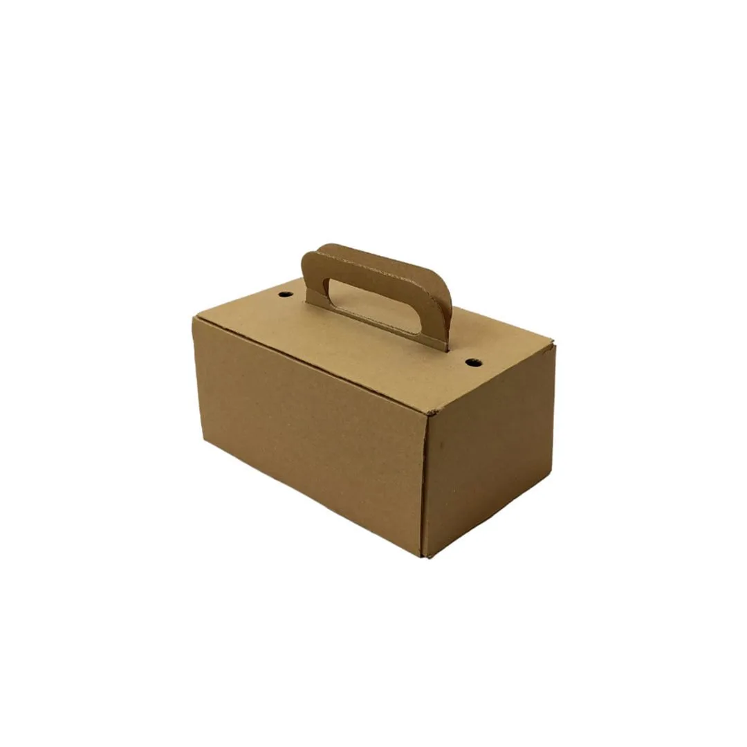21x14x10 cm Çanta Tipi Hamburger Kutusu – Esmer – 50'li Paket
