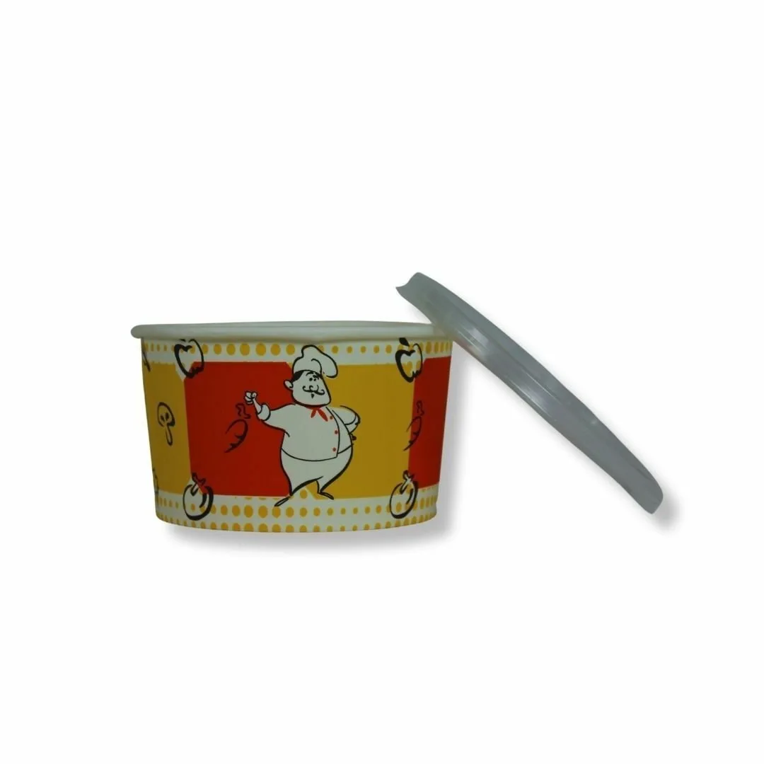 Kapaklı Karton Çorba Kasesi 16 oz Model 2 – 50'li Paket