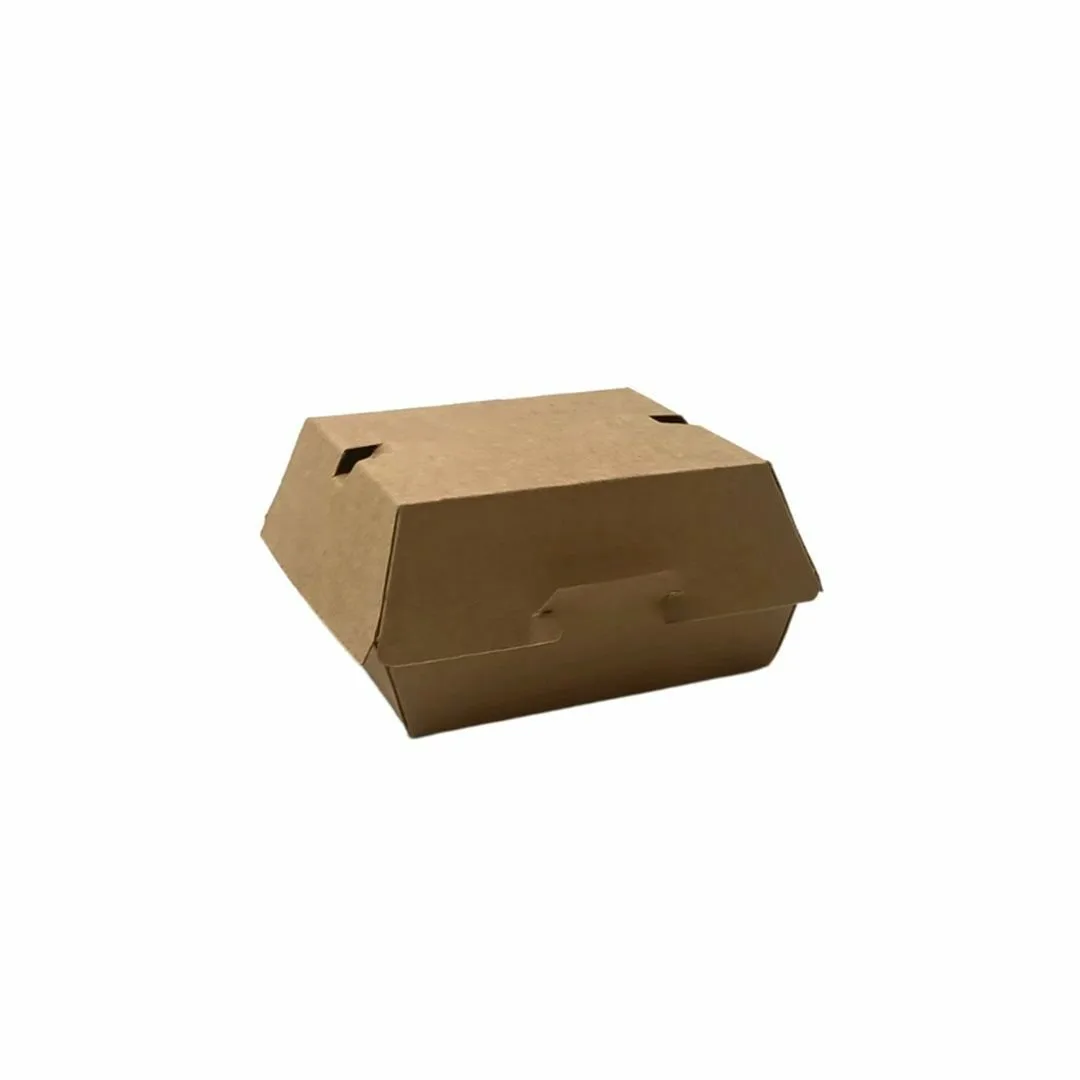9,5x9,5x7 cm Hamburger Kutusu – Esmer – 50'li Paket