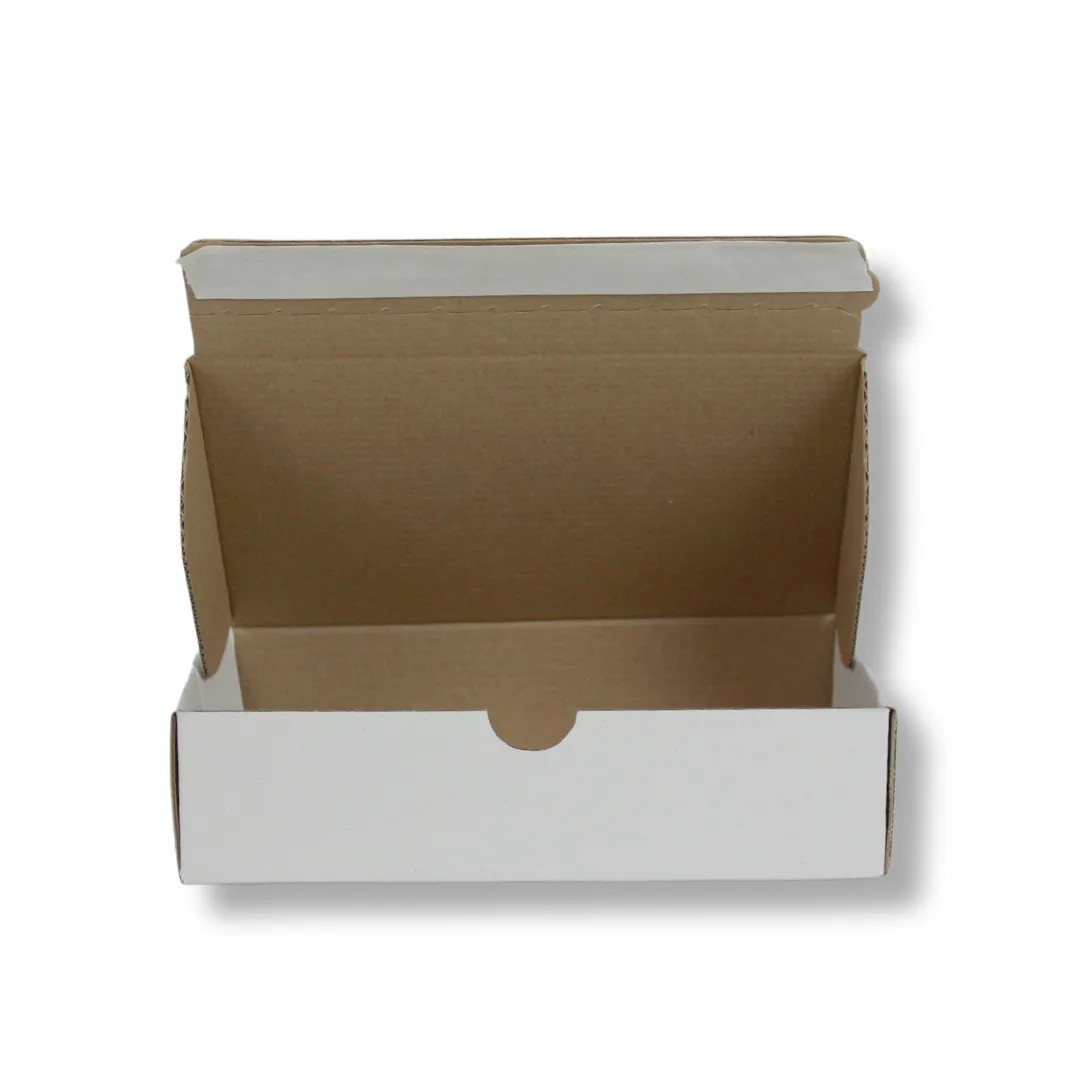 20x12,5x5 cm Bant Yapıştırmalı Kutu – Beyaz – 50'li Paket