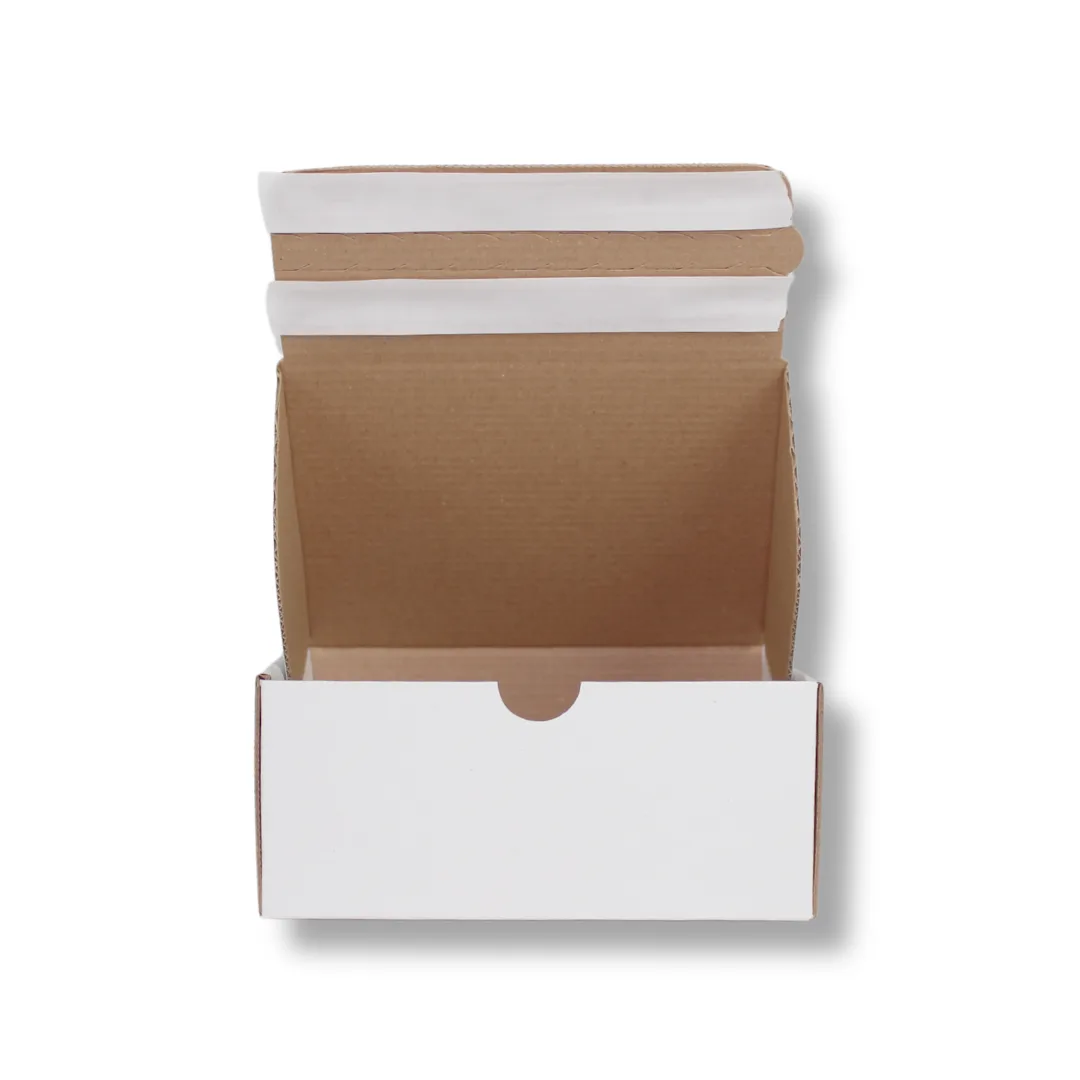 17x12,5x7,5 cm Çift Bant Yapıştırmalı Kutu – Beyaz – 50'li Paket