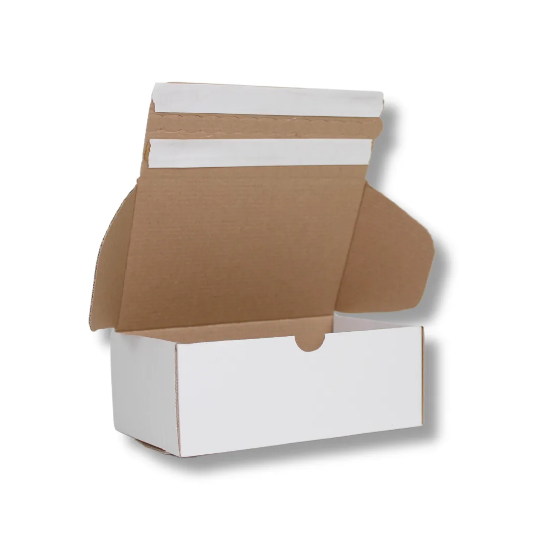 20x12,5x7,5 cm Çift Bant Yapıştırmalı Kutu – Beyaz – 25'li Paket