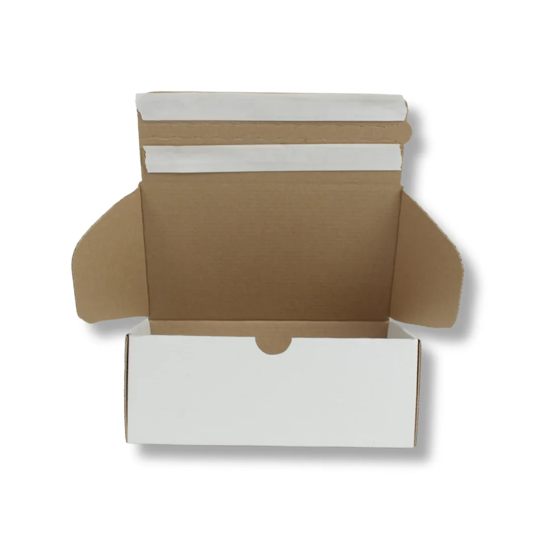 20x12,5x7,5 cm Çift Bant Yapıştırmalı Kutu – Beyaz – 25'li Paket