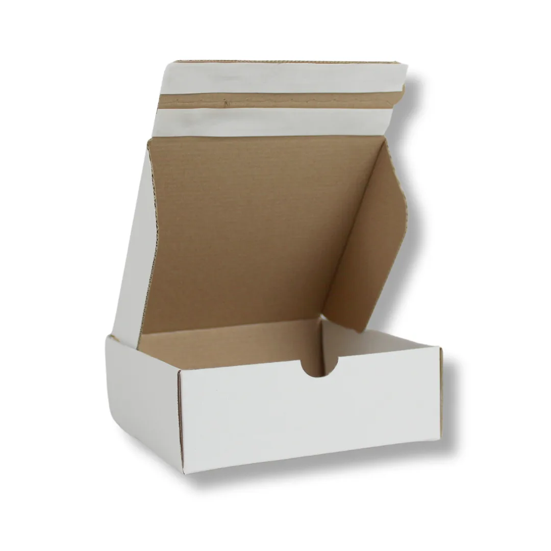 17x17x6 cm Çift Bant Yapıştırmalı Kutu – Beyaz – 25'li Paket
