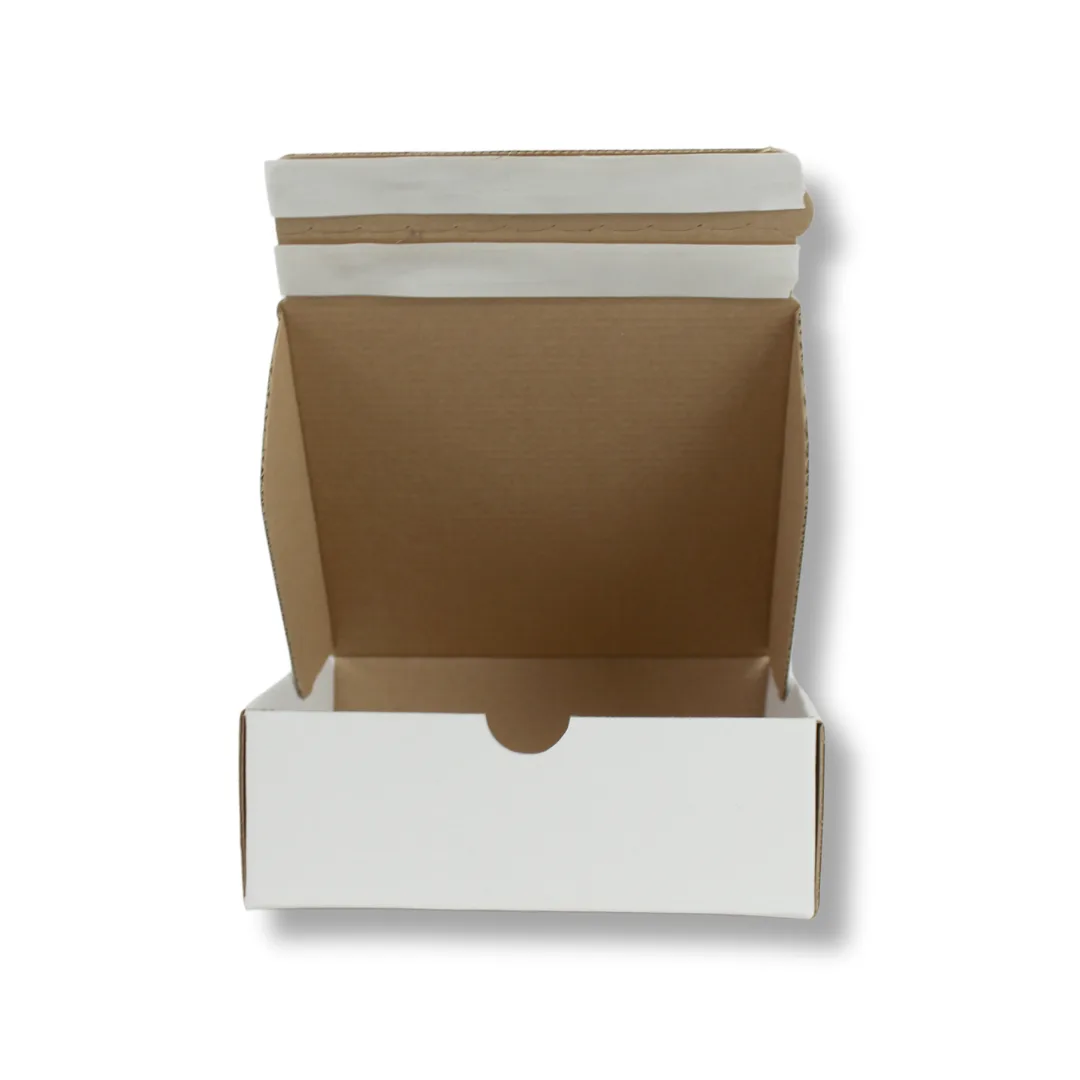 17x17x6 cm Çift Bant Yapıştırmalı Kutu – Beyaz – 25'li Paket