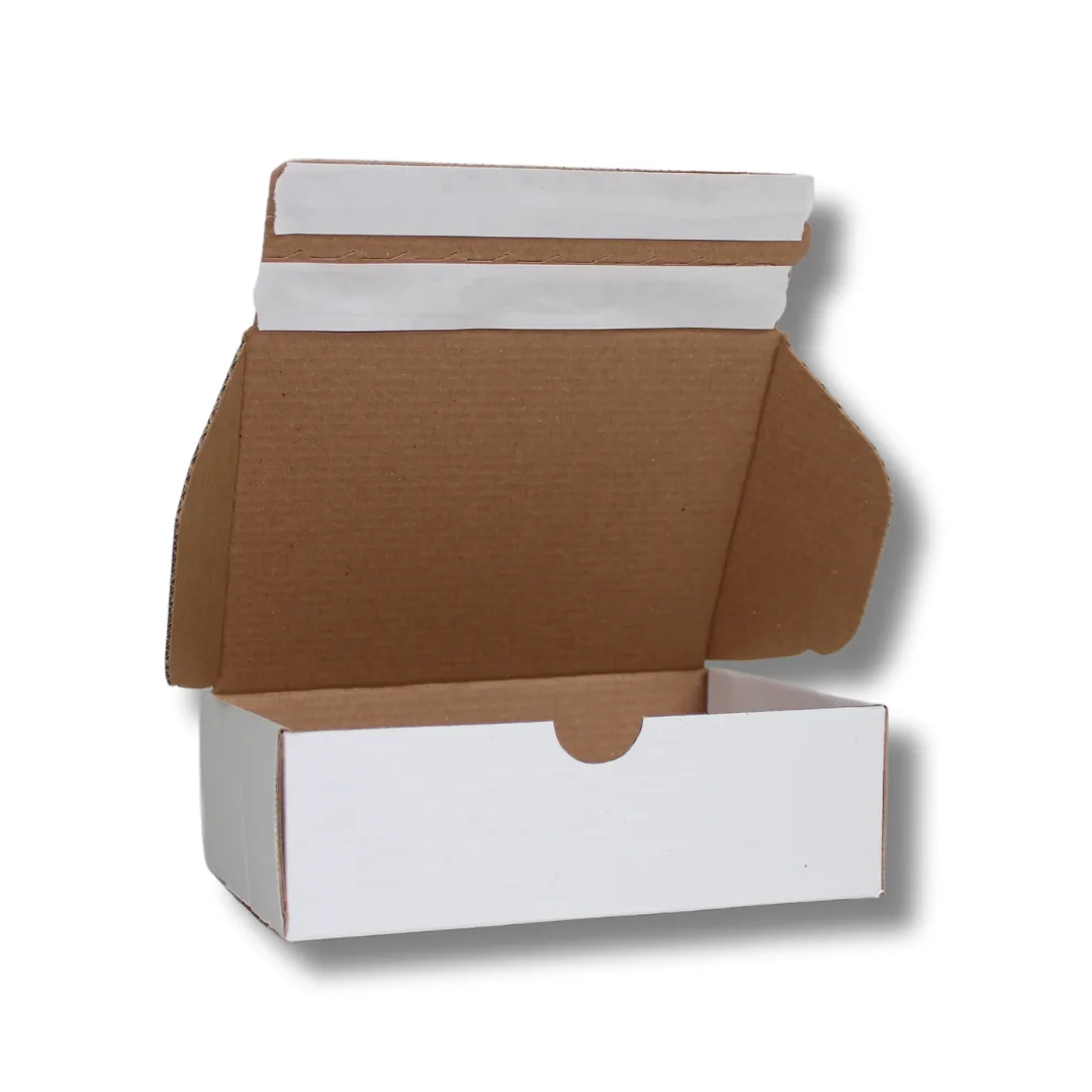 17x12,5x5,5 cm Çift Bant Yapıştırmalı Kutu – Beyaz – 25'li Paket