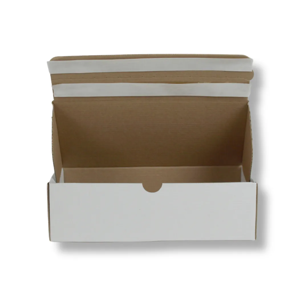 26x12,5x7,5 cm Çift Bant Yapıştırmalı Kutu – Beyaz – 50'li Paket