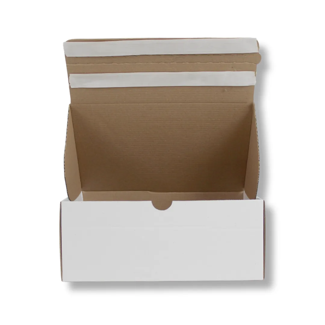 25x16x10 cm Çift Bant Yapıştırmalı Kutu – Beyaz – 50'li Paket