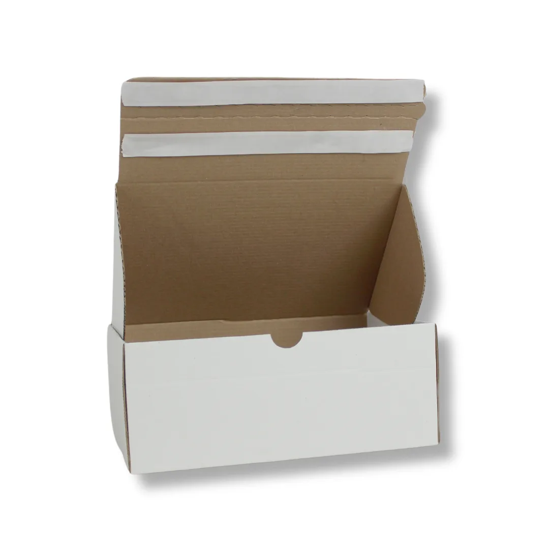 25x16x10 cm Çift Bant Yapıştırmalı Kutu – Beyaz – 50'li Paket