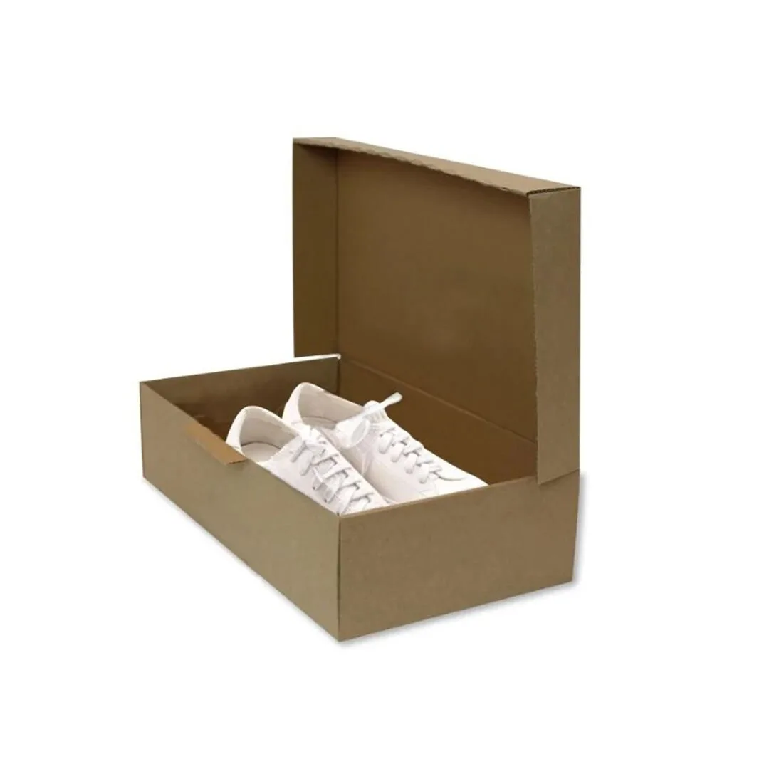 20x36x9 cm Esmer Kendinden Kapaklı Ayakkabı Kutusu – 20'li Paket