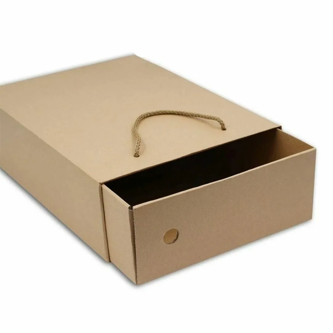 21x10,7x37,2 cm Esmer Kendinden Çekmeceli Ayakkabı Kutusu – 50'li Paket