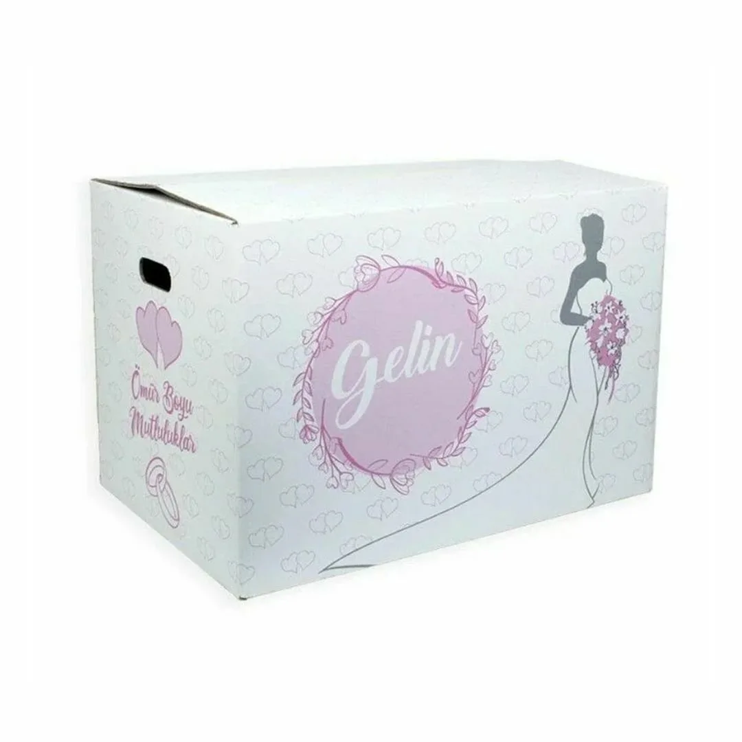 60x40x40 cm Çeyiz Taşıma Kolisi (Gelin) – 2'li Paket