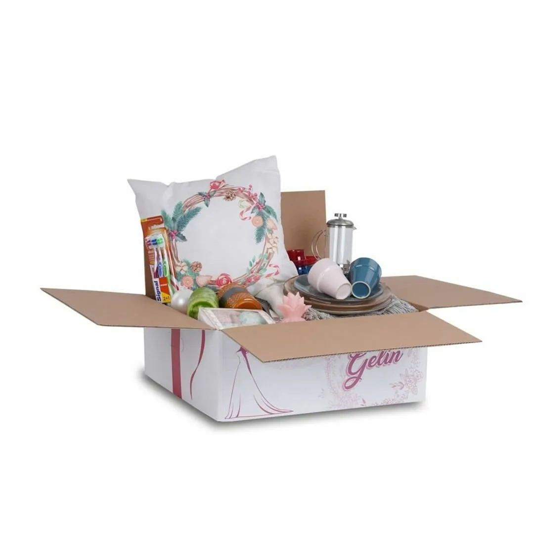 50x50x20 cm Çeyiz Taşıma Kolisi (Gelin) – 2'li Paket