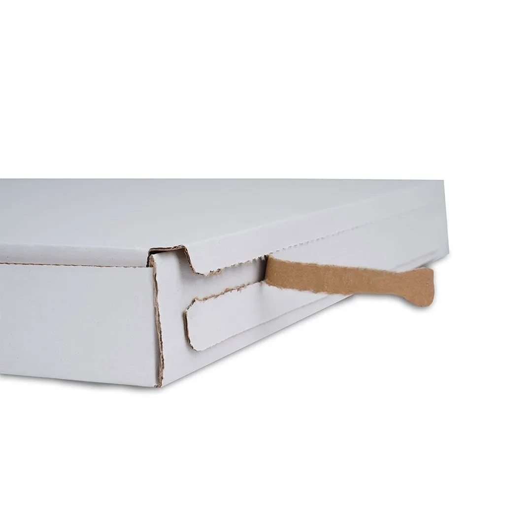 28x28x4 cm Bant Yapıştırmalı Pizza Kutusu – Beyaz – 100'lü Paket