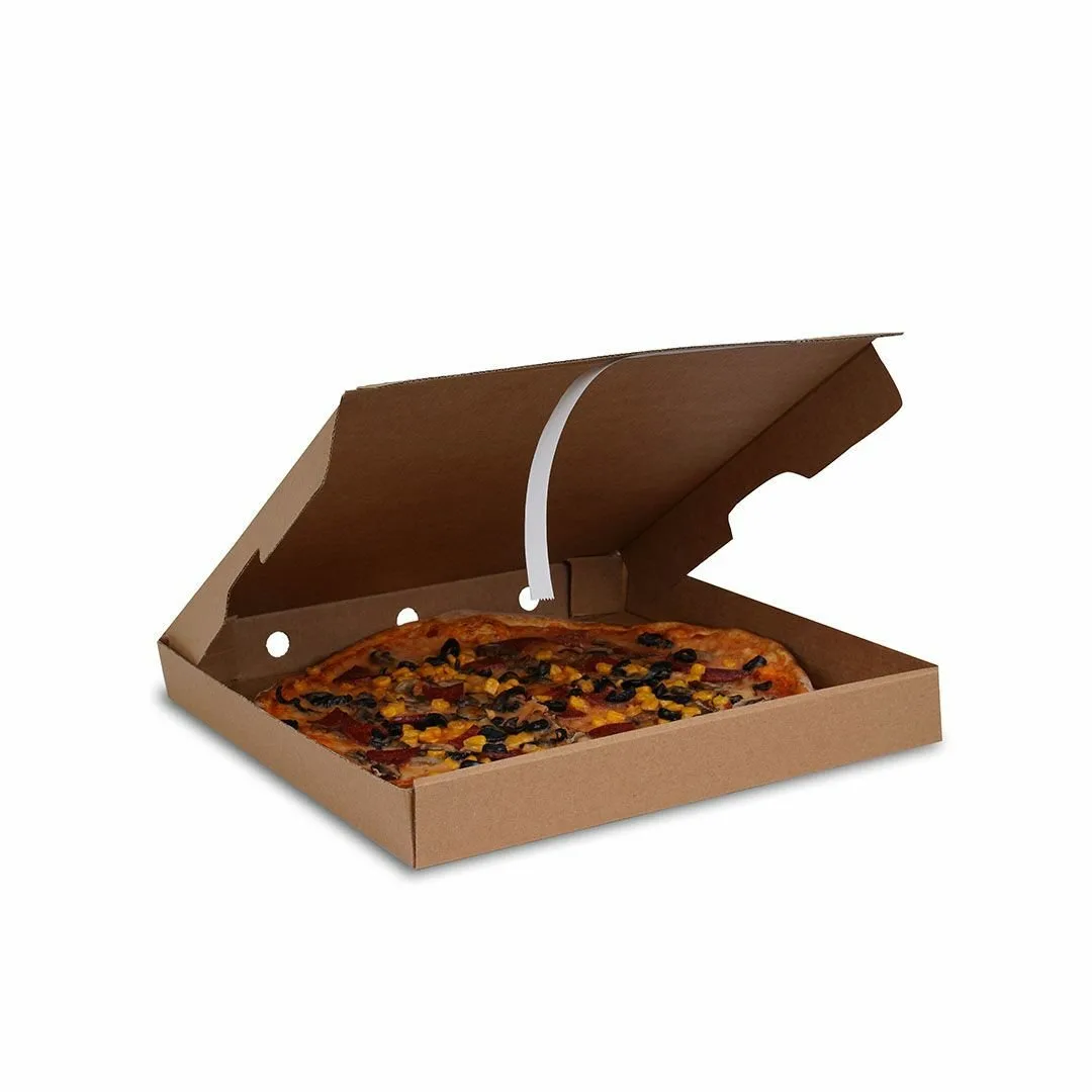 33x33x4 cm Bant Yapıştırmalı Pizza Kutusu – Esmer – 100'lü Paket