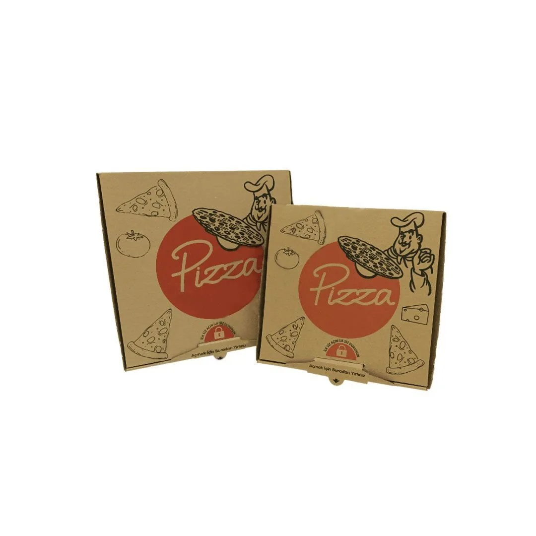 33x33x4 cm Kilitli Baskılı Pizza Kutusu