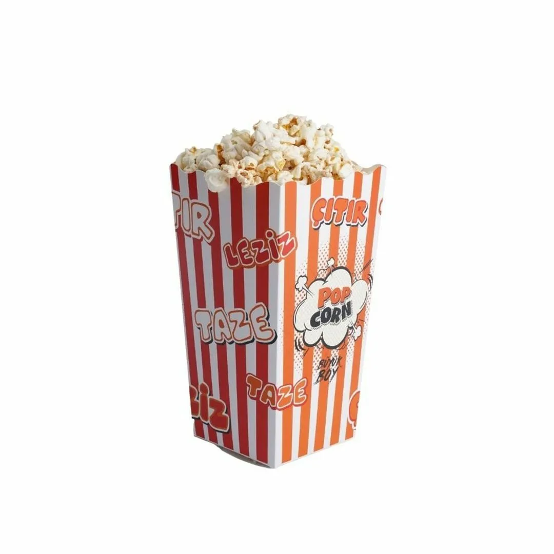 8x11x19,5 cm Büyük Boy Popcorn Kutusu - 320 gr – 50'li Paket