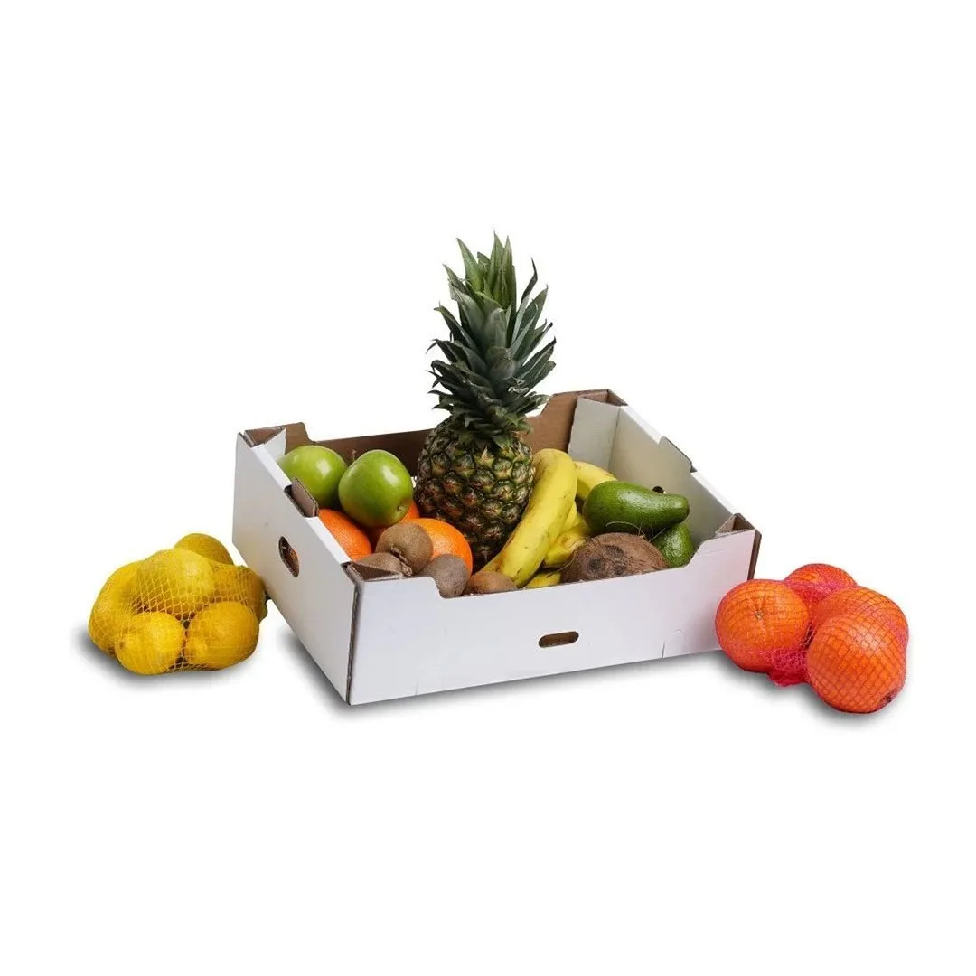 40x30x16 cm Sebze Meyve Kutusu – Beyaz – 25'li Paket