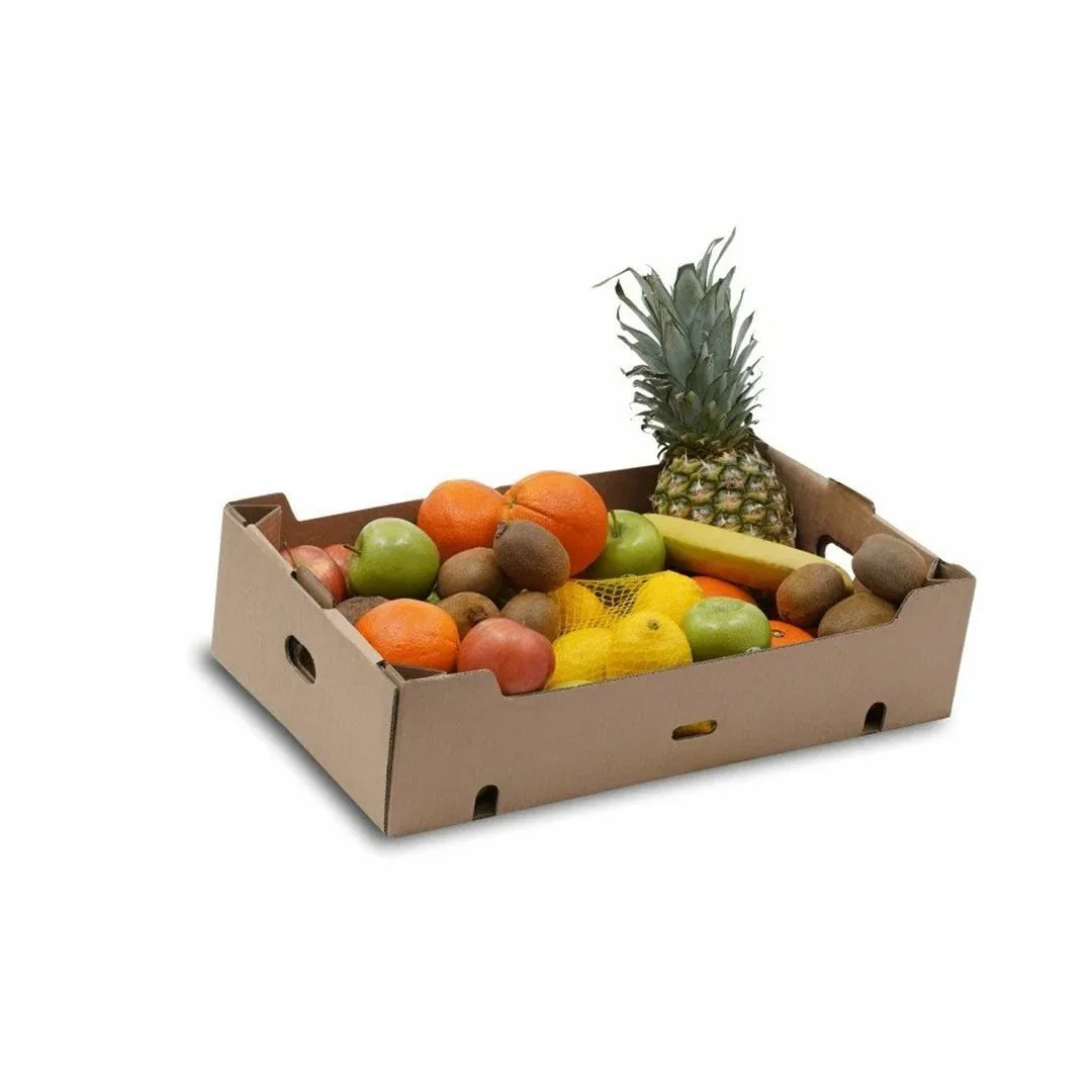 60x40x17 cm Sebze Meyve Kutusu – Esmer – 25'li Paket