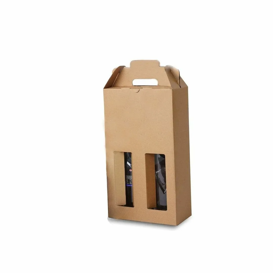 10,3x20,3x35,5 cm 2'li Şişe Kutusu – Esmer – 25'li Paket