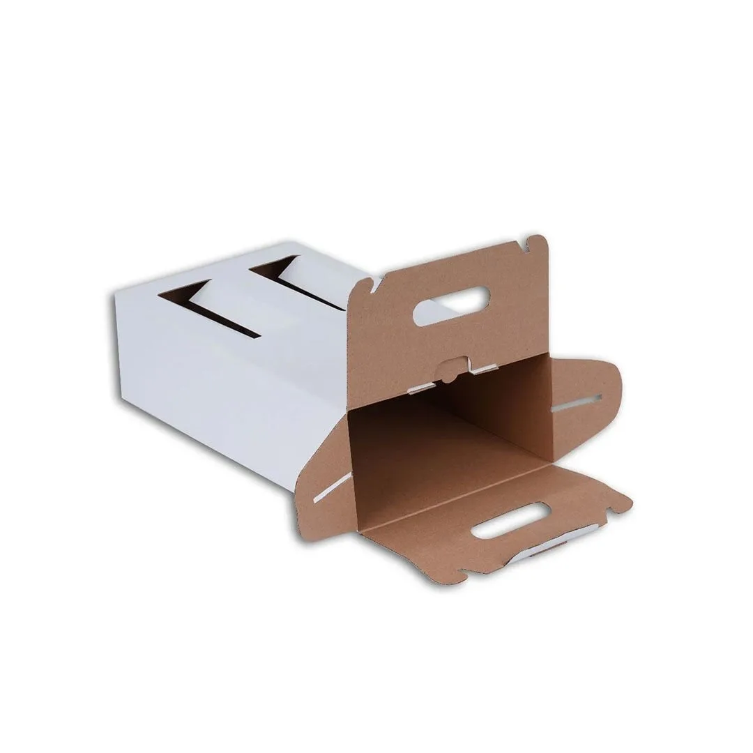 2'li Şişe Kutusu 10,3x20,3x35,5 cm – Beyaz – 25'li Paket