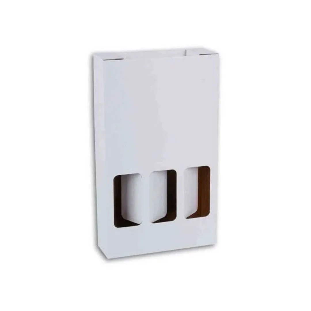 3'lü Şişe Kutusu 23,5x8x35,3 cm – Beyaz – 25'li Paket