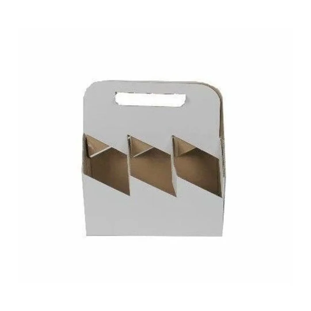 6'lı Şişe Kutusu 21,6x14,8x16 cm – Beyaz – 25'li Paket