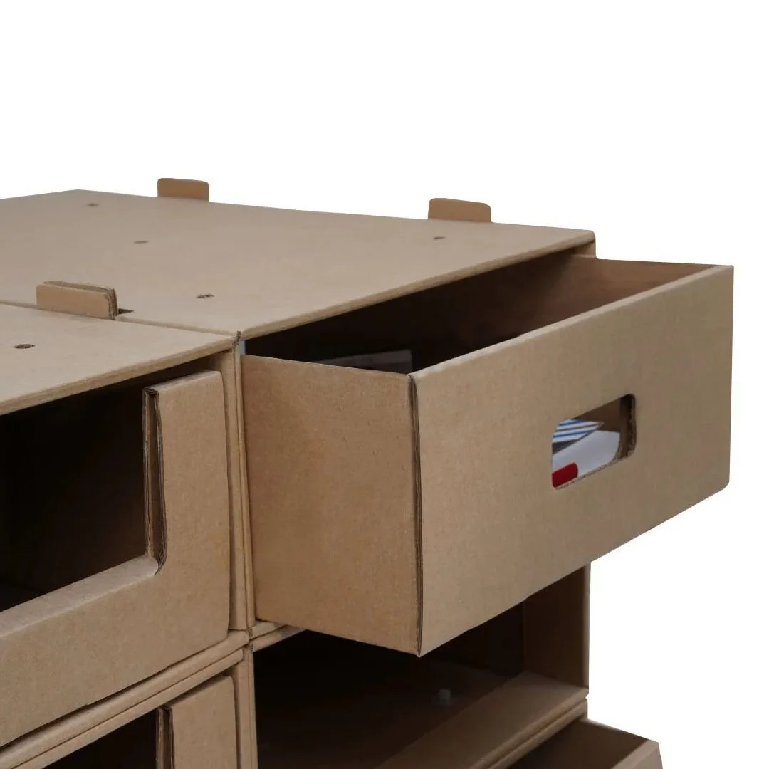 49,5x39,5x17,5 cm Çok Amaçlı Modüler Çekmeceli Açık Raf Sistemi İç+Dış – 4'lü Paket