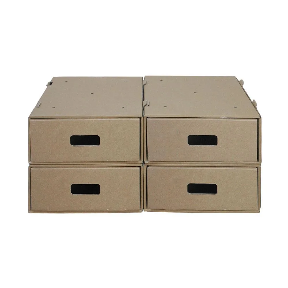 Çok Amaçlı Modüler Çekmeceli Kapalı Raf Sistemi İç+Dış 49,5x39,5x17,5 cm – 4'lü Paket