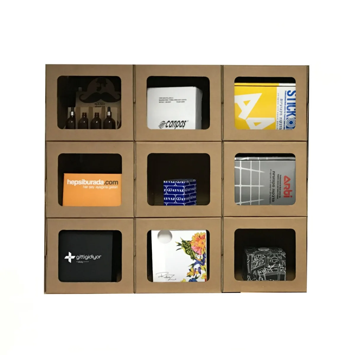 50x40x36 cm Modüler Çerçeveli Raf Sistemi Orta – 4'lü Paket