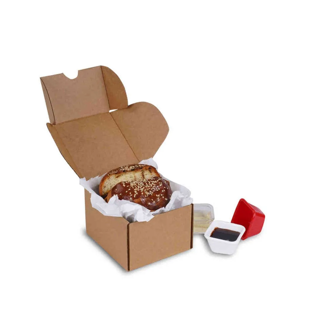 13x11,5x8 cm Hamburger Kutusu – Esmer – 50'li Paket