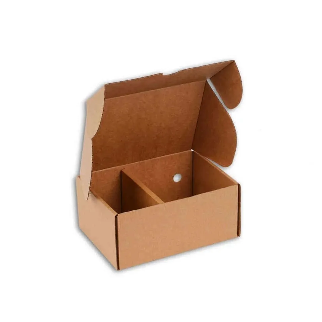 18,4x13x8 cm Hamburger Menü Kutusu Separatörlü – Esmer – 50'li Paket