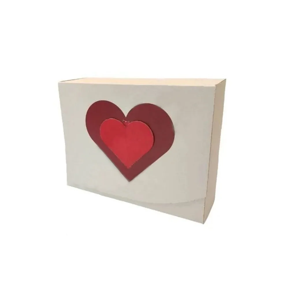 25,5x32x9,5 cm Kalp Hediye Kutusu – 10'lu Paket