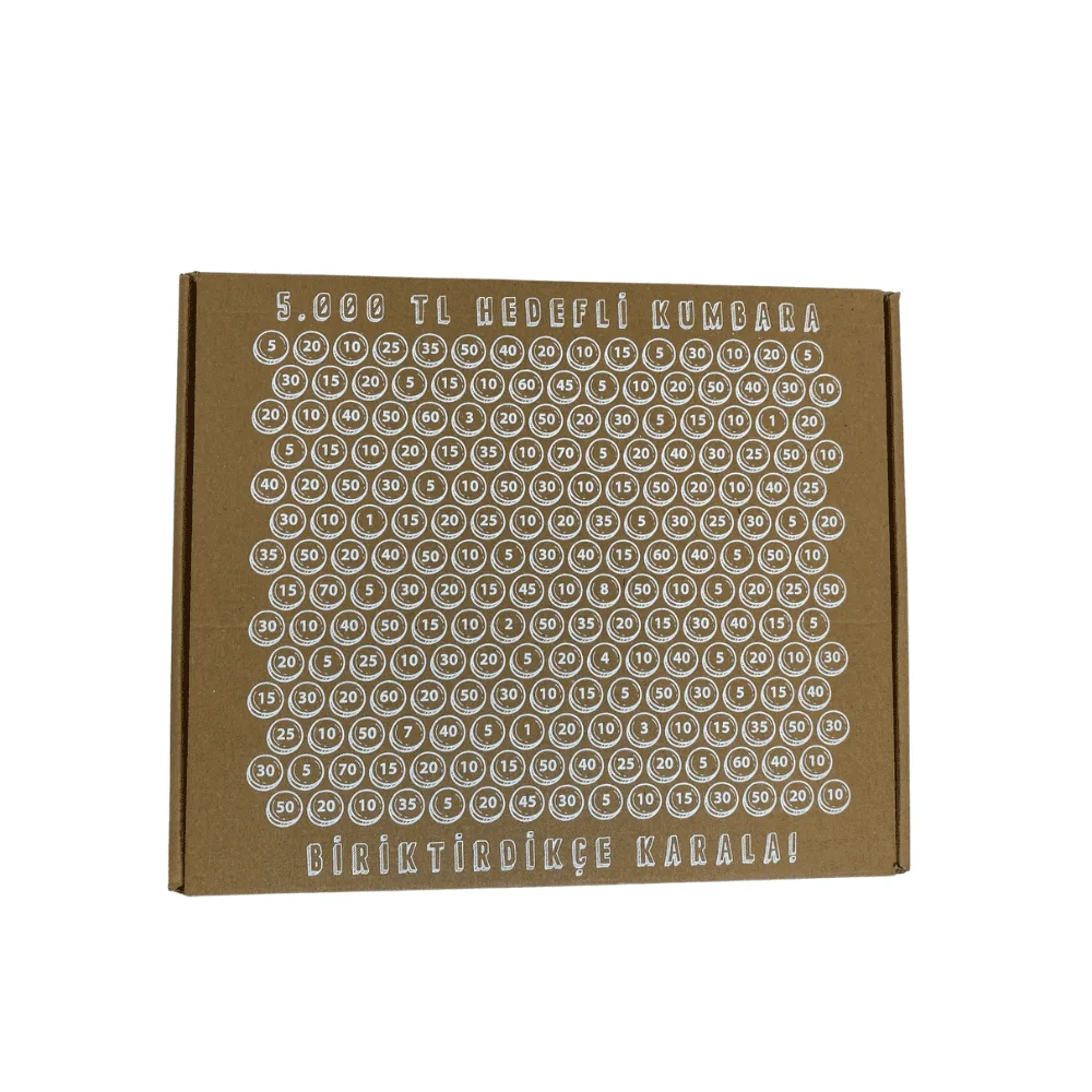 5 Bin TL Hedefli Kumbara 27,5x22,5x7,5 cm – Esmer – 1 Adet