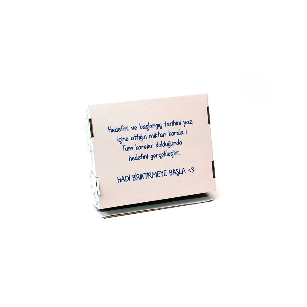 5 Bin TL Hedefli Kumbara 27,5x22,5x7,5 cm – Beyaz – 1 Adet