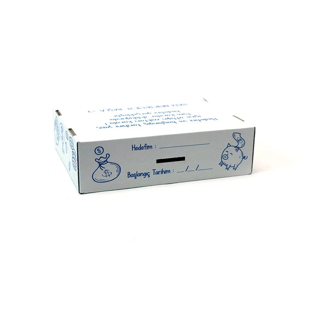 5 Bin TL Hedefli Kumbara 27,5x22,5x7,5 cm – Beyaz – 1 Adet