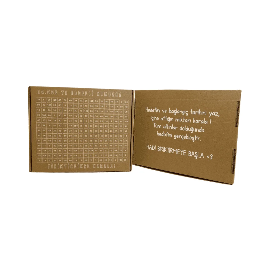 10 Bin TL Hedefli Kumbara 27,5x22,5x7,5 cm – Esmer – 1 Adet
