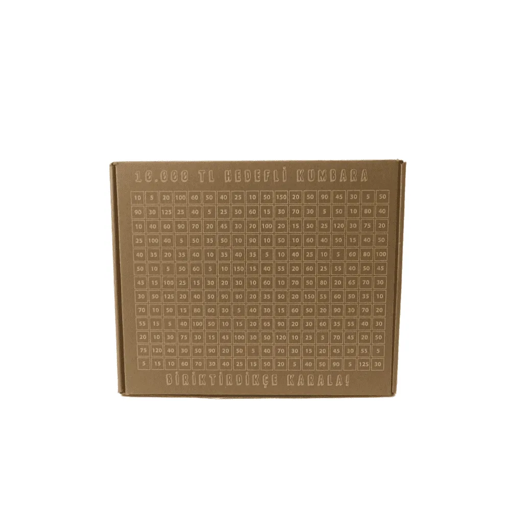 10 Bin TL Hedefli Kumbara 27,5x22,5x7,5 cm – Esmer – 1 Adet