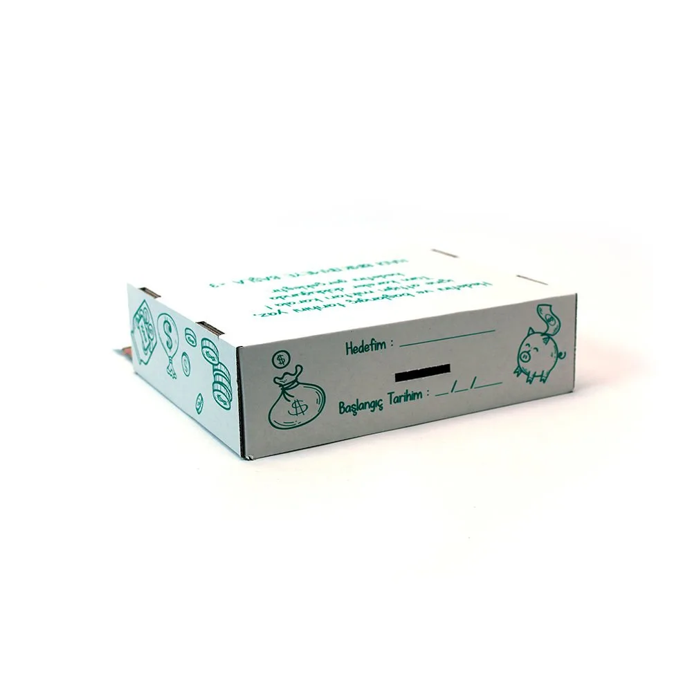 10 Bin TL Hedefli Kumbara 27,5x22,5x7,5 cm – Beyaz – 3'lü Paket