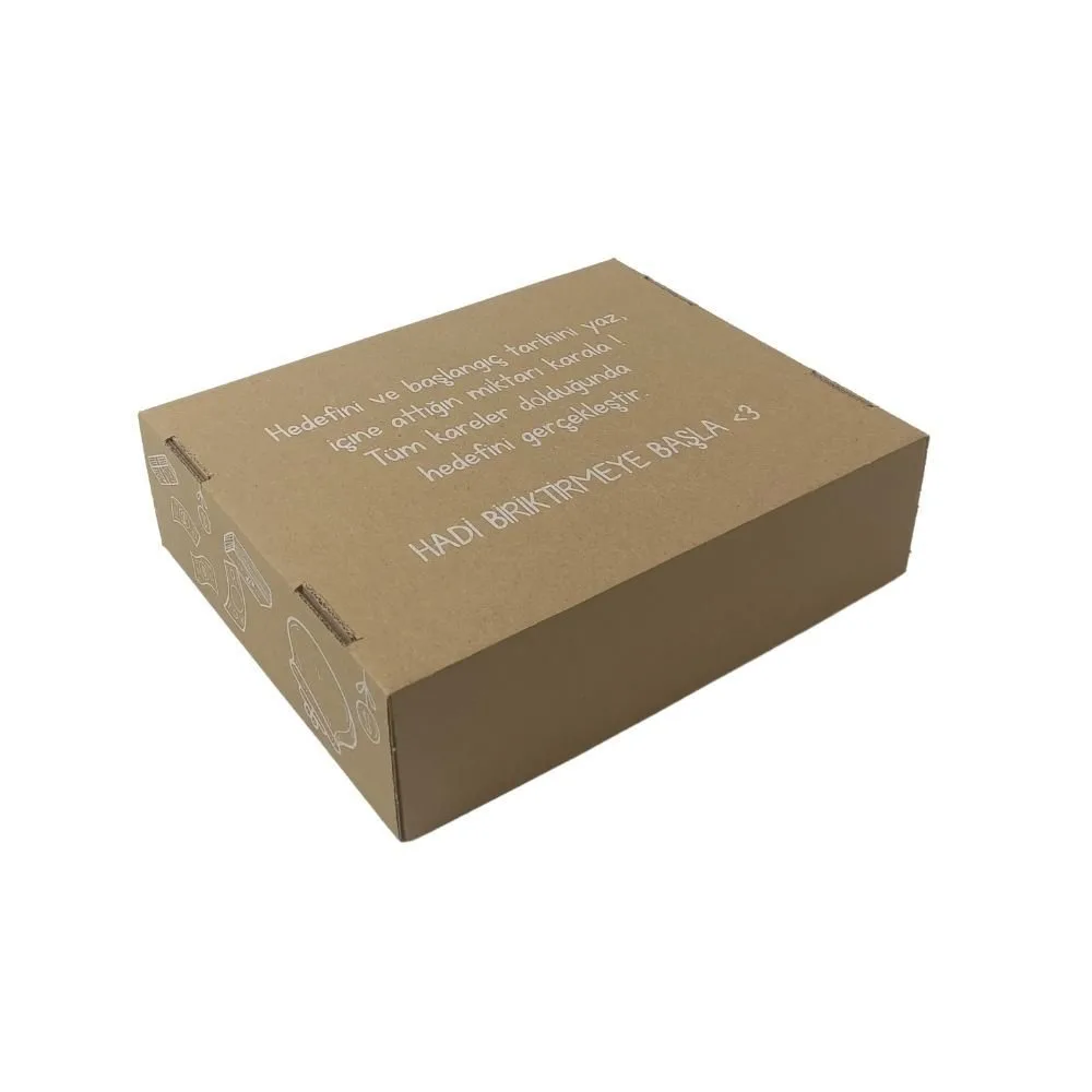 20 Bin TL Hedefli Kumbara 27,5x22,5x7,5 cm – Esmer – 1 Adet