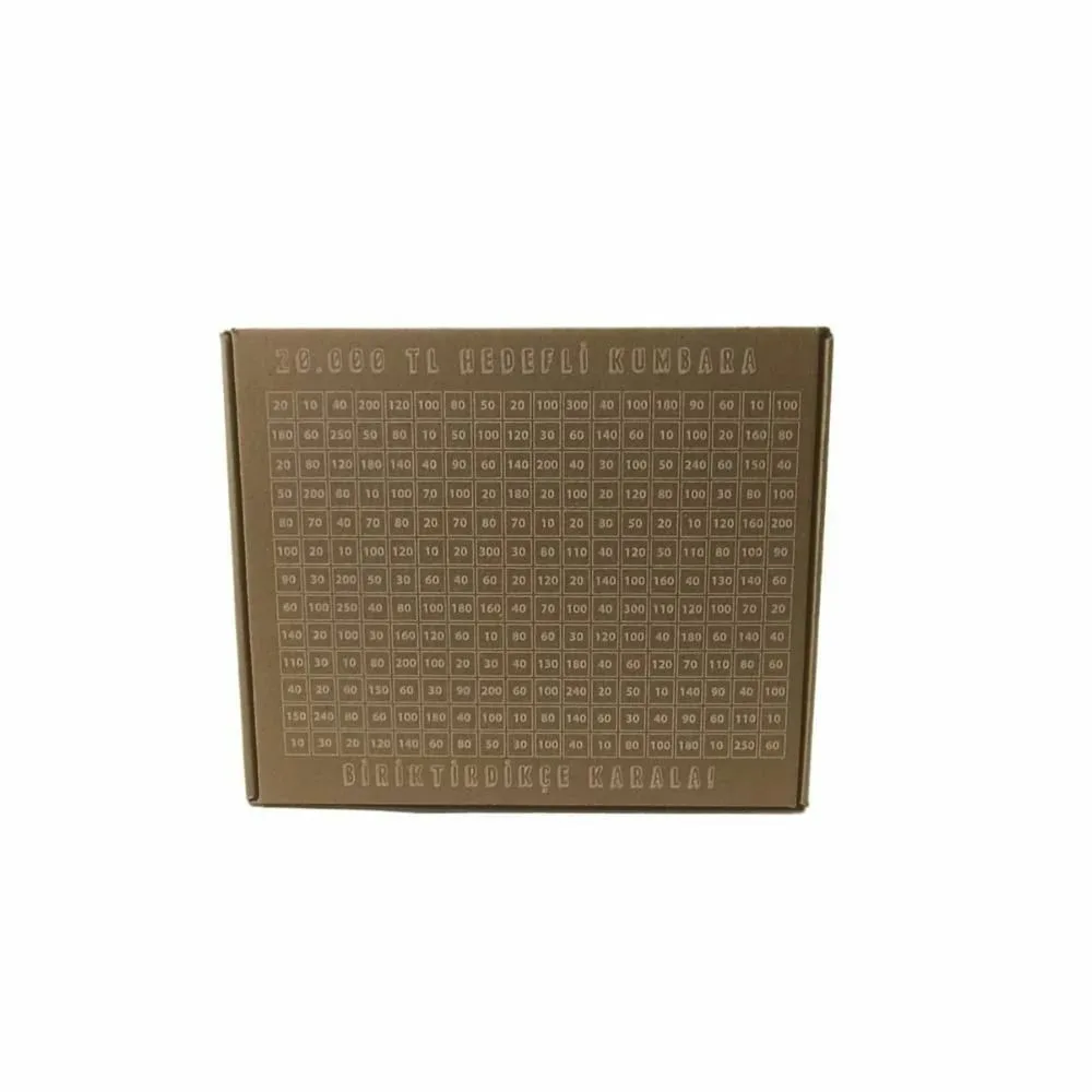 20 Bin TL Hedefli Kumbara 27,5x22,5x7,5 cm – Esmer – 1 Adet