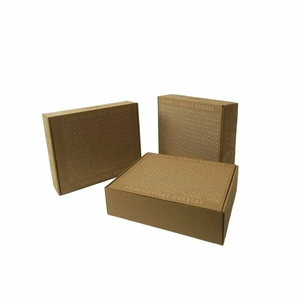 20 Bin TL Hedefli Kumbara 27,5x22,5x7,5 cm – Esmer – 1 Adet