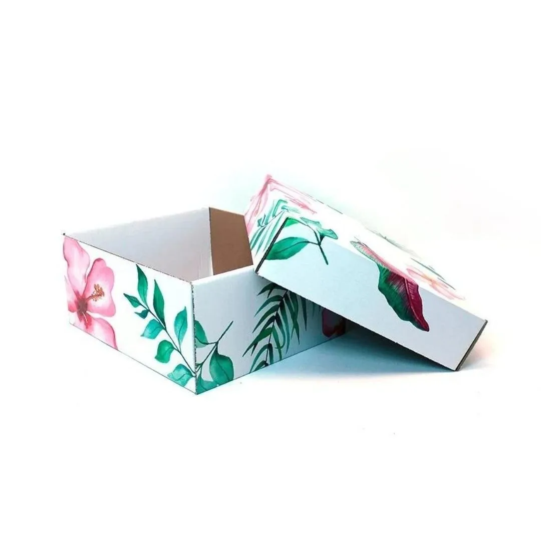 Renkli Çiçekli Hediye Kutusu 30,5x26x10,5 cm – 1 Adet